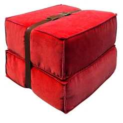 DLA Design Lab Ottomans & Poufs<Docker Red Velvet Pouf