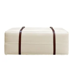 DLA Design Lab Ottomans & Poufs<Docker White Cream Velvet Long Pouf