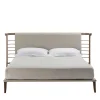 Carpanelli Beds<Dolfin Beige Leather & Wood Double Bed