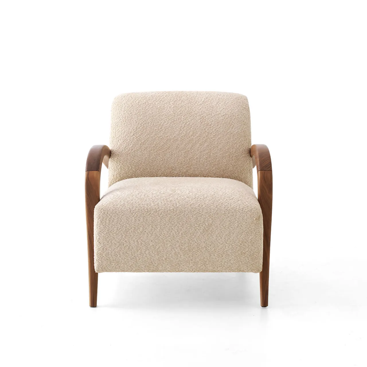 Modesign Armchairs<Domino Beige Walnut Armchair
