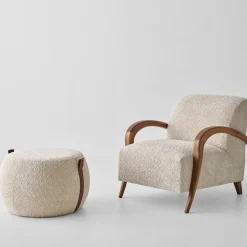 Modesign Armchairs<Domino Beige Walnut Armchair