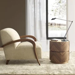 Modesign Armchairs<Domino Beige Walnut Armchair