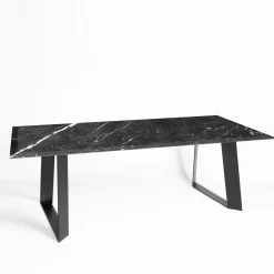 La Sartoria del Marmo by Lombardi Marmi Dining Tables<Domino Black Marquinia Dining Table