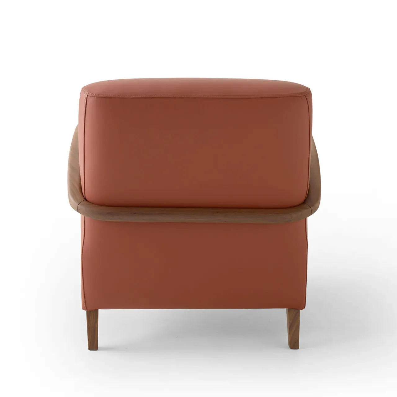 Modesign Armchairs<Domino Cotto Leather & Walnut Armchair