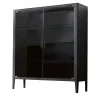 Modesign Cabinets<Domino 2-Door Anthracite Walnut Display Cabinet