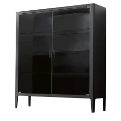 Modesign Cabinets<Domino 2-Door Anthracite Walnut Display Cabinet