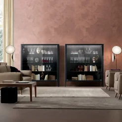 Modesign Cabinets<Domino 2-Door Anthracite Walnut Display Cabinet