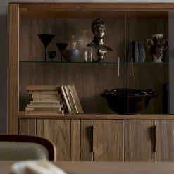 Modesign Cabinets<Domino 4-Door Glass & Canaletto Walnut Cabinet