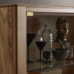 Modesign Cabinets<Domino 4-Door Glass & Canaletto Walnut Cabinet