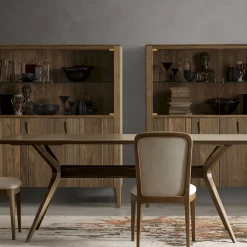 Modesign Cabinets<Domino 4-Door Glass & Canaletto Walnut Cabinet