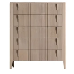 Modesign Dressers<Domino 5-Drawer Beige Canaletto Walnut Chest of Drawers