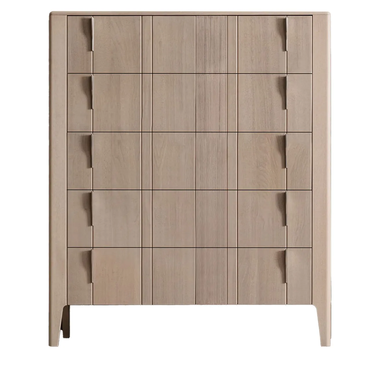 Modesign Dressers<Domino 5-Drawer Beige Canaletto Walnut Chest of Drawers
