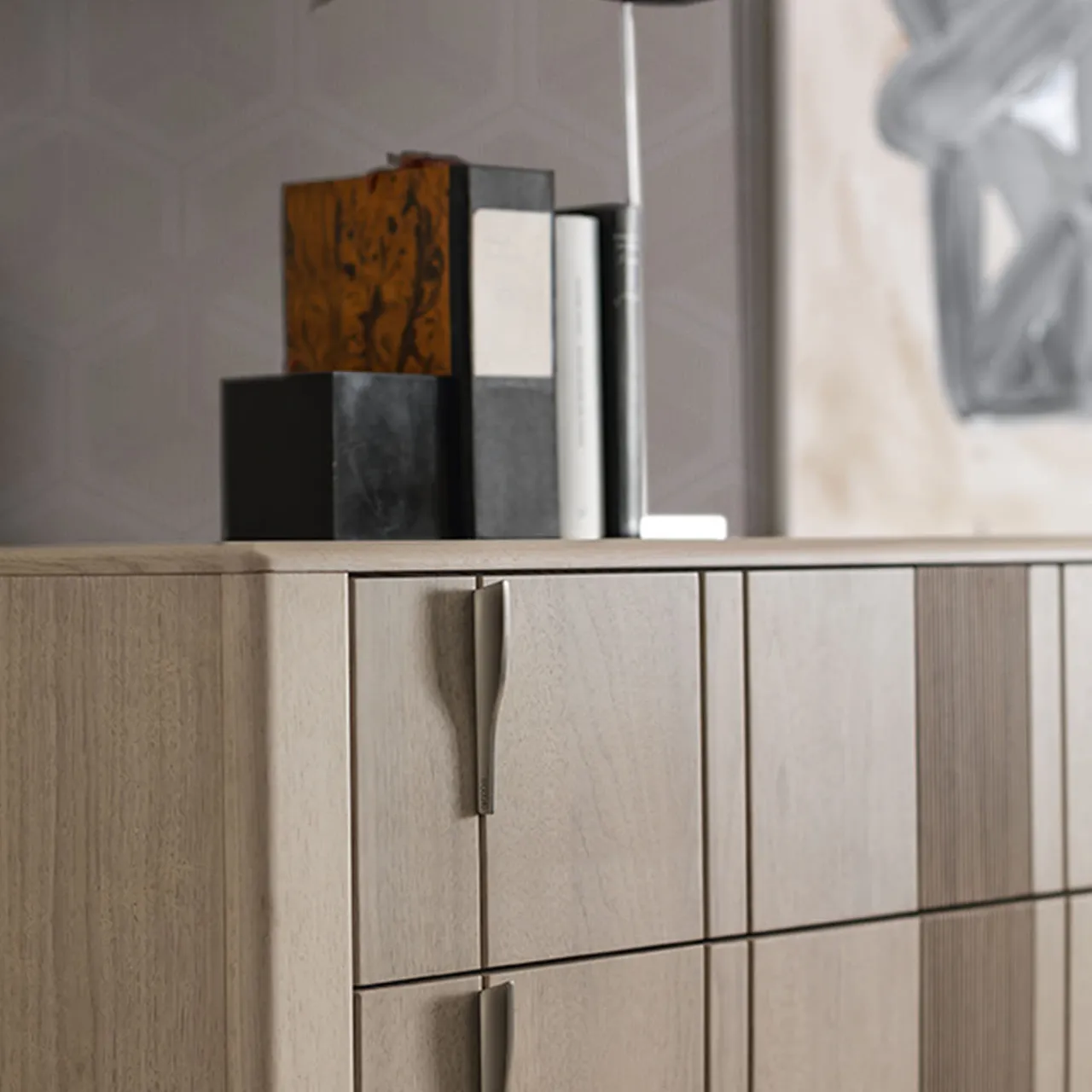 Modesign Dressers<Domino 5-Drawer Beige Canaletto Walnut Chest of Drawers
