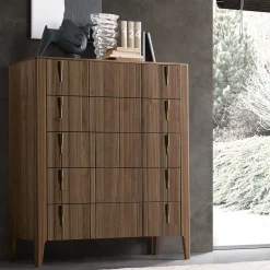 Modesign Dressers<Domino 5-Drawer Canaletto Walnut Chest of Drawers