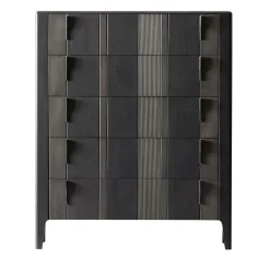 Modesign Dressers<Domino 5-Drawer Two-Toned Gray Canaletto Walnut Chest of Drawers