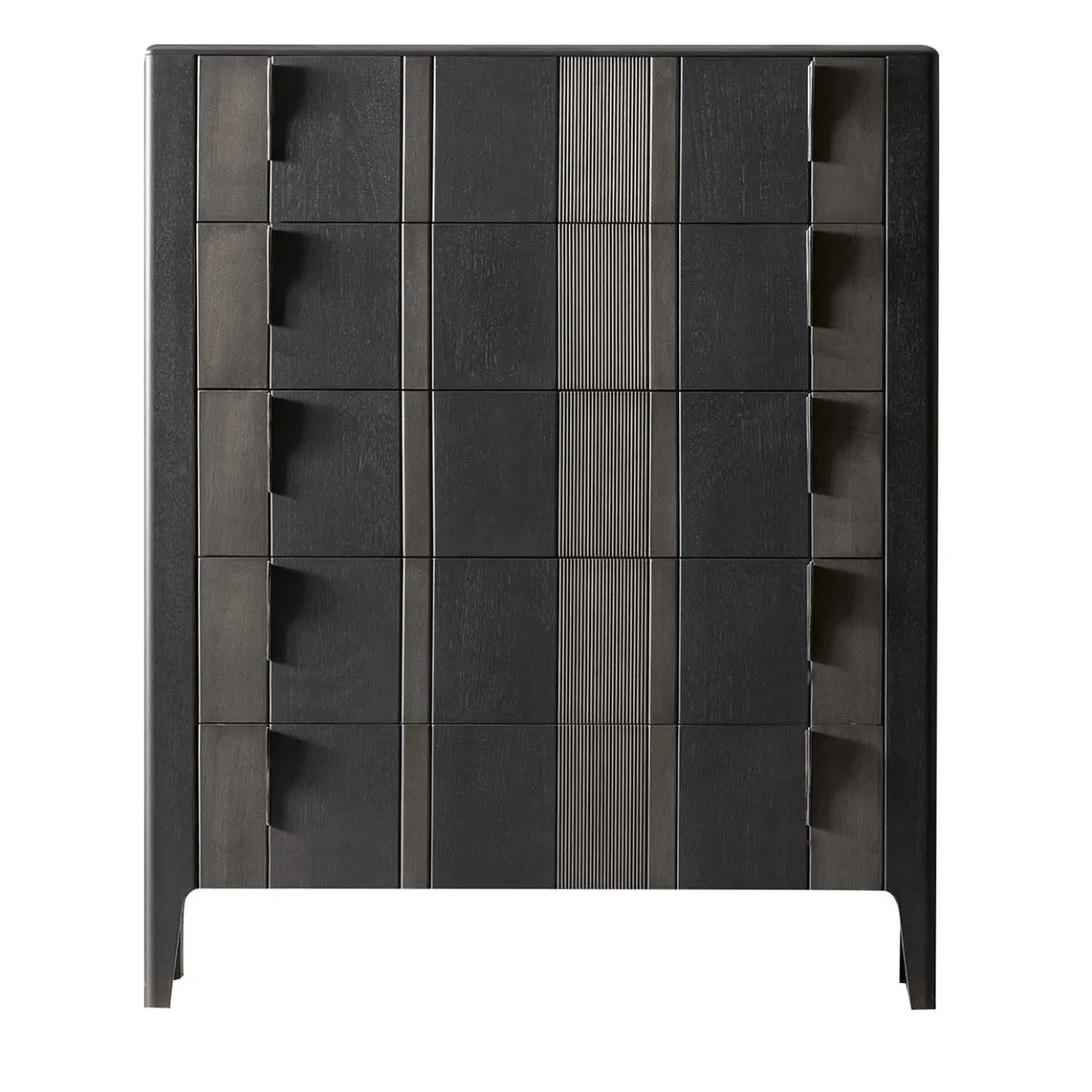 Modesign Dressers<Domino 5-Drawer Two-Toned Gray Canaletto Walnut Chest of Drawers