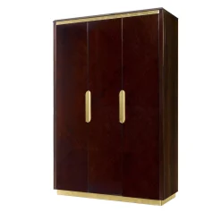 Guerra Vanni Cabinets<3-Door Cabinet in Dark Eucalyptus with Brass Accents from Studio Privè Collection