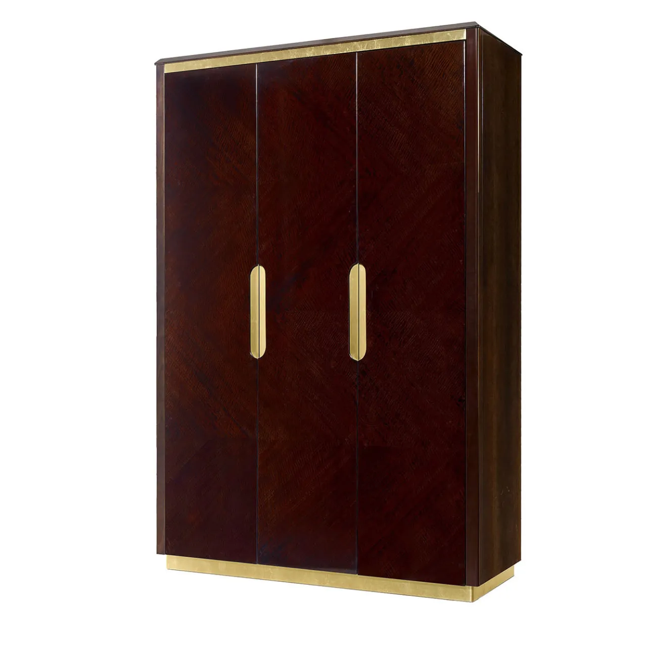 Guerra Vanni Cabinets<3-Door Cabinet in Dark Eucalyptus with Brass Accents from Studio Privè Collection