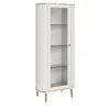 Morello Gianpaolo Cabinets<1-Door Glass Cabinet with Golden Accents