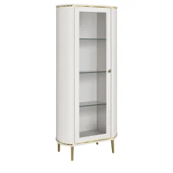 Morello Gianpaolo Cabinets<1-Door Glass Cabinet with Golden Accents
