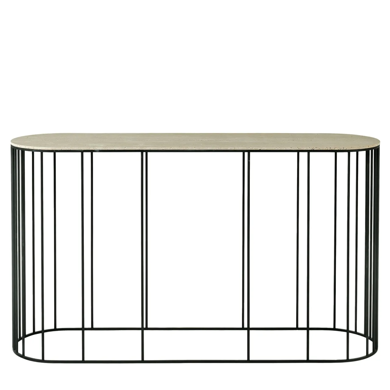 Gianfranco Ferré Home Consoles<Doppler Matt Black Metal And Travertino Marble Console