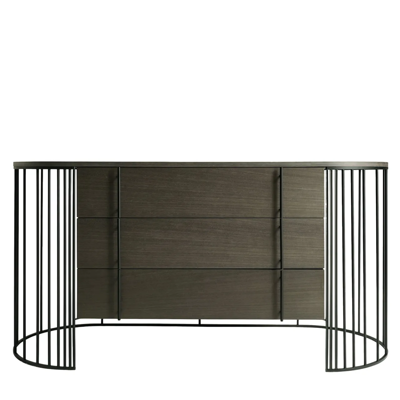 Gianfranco Ferré Home Dressers<Doppler Matt Black Metal And Smokey Gray Wood Drawer Unit