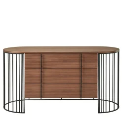 Gianfranco Ferré Home Dressers<Doppler Matt Black Metal And Brown Canaletto Walnut Drawer Unit