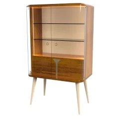 Cafedesart Bar Cabinets<Dorian 2-Door Walnut & Vanilla Cabinet