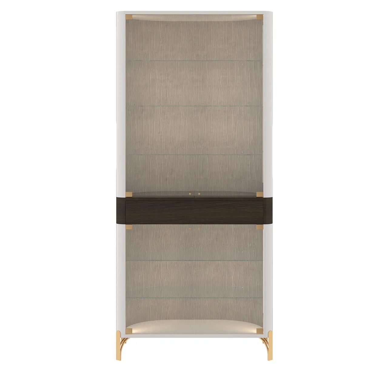 Morello Gianpaolo Cabinets<Double Door White Glass Cabinet