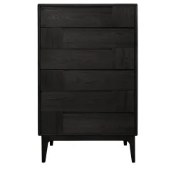 Ebanisteria Roberto Gambella Dressers<Dovetail Scandinavian Black Six-Drawer Dresser