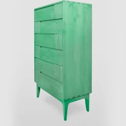 Ebanisteria Roberto Gambella Dressers<Dovetail Scandinavian Green Six-Drawer Dresser