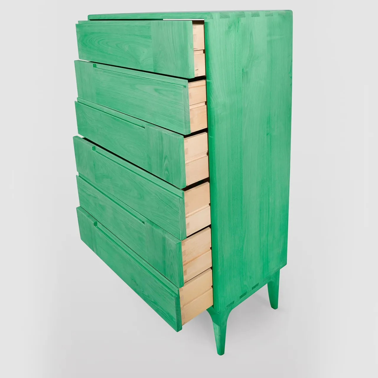 Ebanisteria Roberto Gambella Dressers<Dovetail Scandinavian Green Six-Drawer Dresser