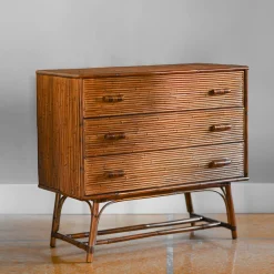 Molto Collectibles Dressers<3-Drawer Four-Legged Bamboo Chest of Drawers