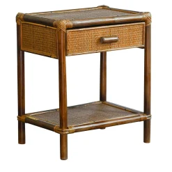 Molto Collectibles Nightstands<1-Drawer Wicker & Bamboo Nightstand