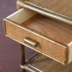 Molto Collectibles Nightstands<1-Drawer Wicker & Bamboo Nightstand
