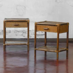Molto Collectibles Nightstands<1-Drawer Wicker & Bamboo Nightstand