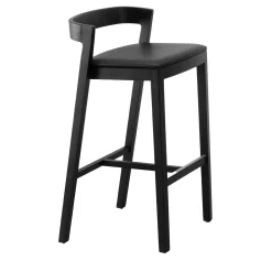 Bedont Bar Stools<Drive High Stool in Black Frassin with Leather Seat by Lorenz+Kaz