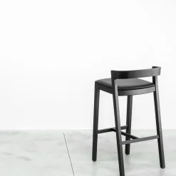 Bedont Bar Stools<Drive High Stool in Black Frassin with Leather Seat by Lorenz+Kaz