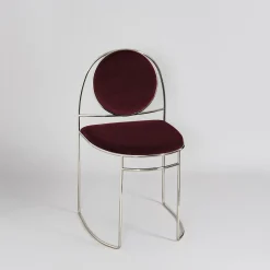 Enrico Girotti Chairs<Ducale BZ Chrome and Red Chair