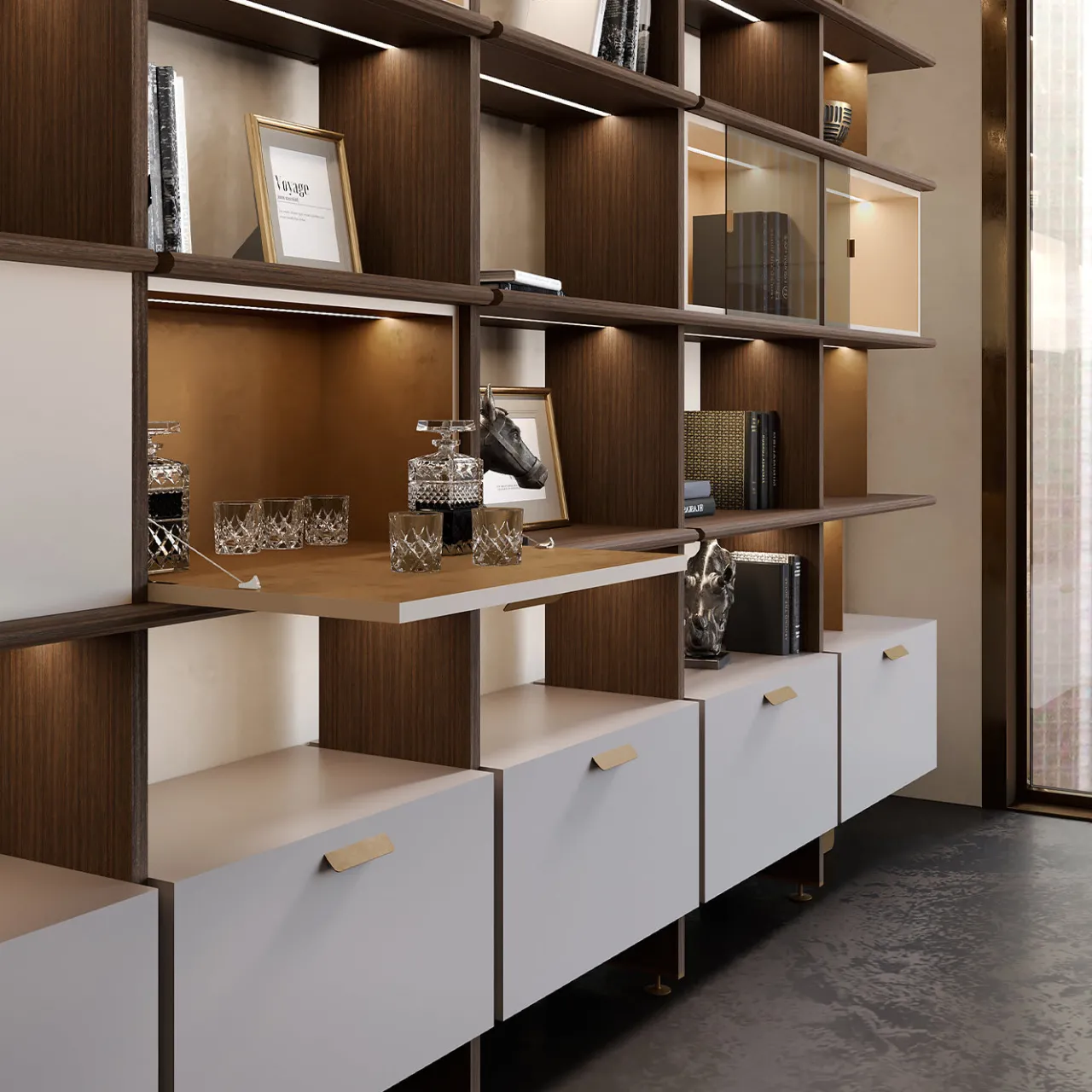 Carpanese Home Bookcases<Duo Large Shelving