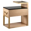 Chelini Nightstands<Durmast Bedside Table with Black Glass Top by Michele Bonan