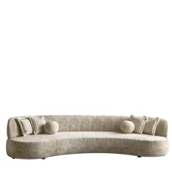 Chiara Provasi Sofas<Duse Cityscape-Embroidered Beige Fabric Sofa