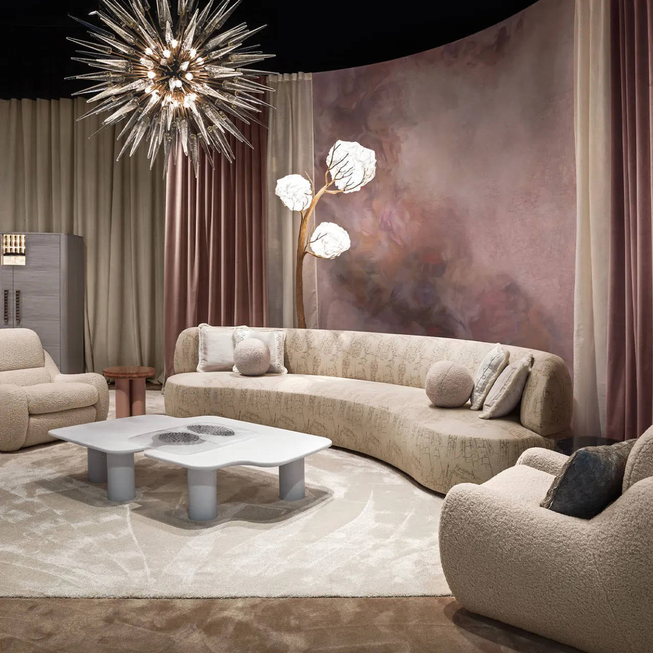 Chiara Provasi Sofas<Duse Cityscape-Embroidered Beige Fabric Sofa