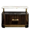 Provasi Nightstands<Ebony and Calacatta Bedside Table