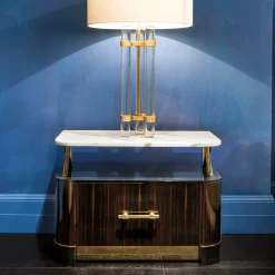 Provasi Nightstands<Ebony and Calacatta Bedside Table