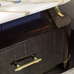 Provasi Nightstands<Ebony and Calacatta Bedside Table