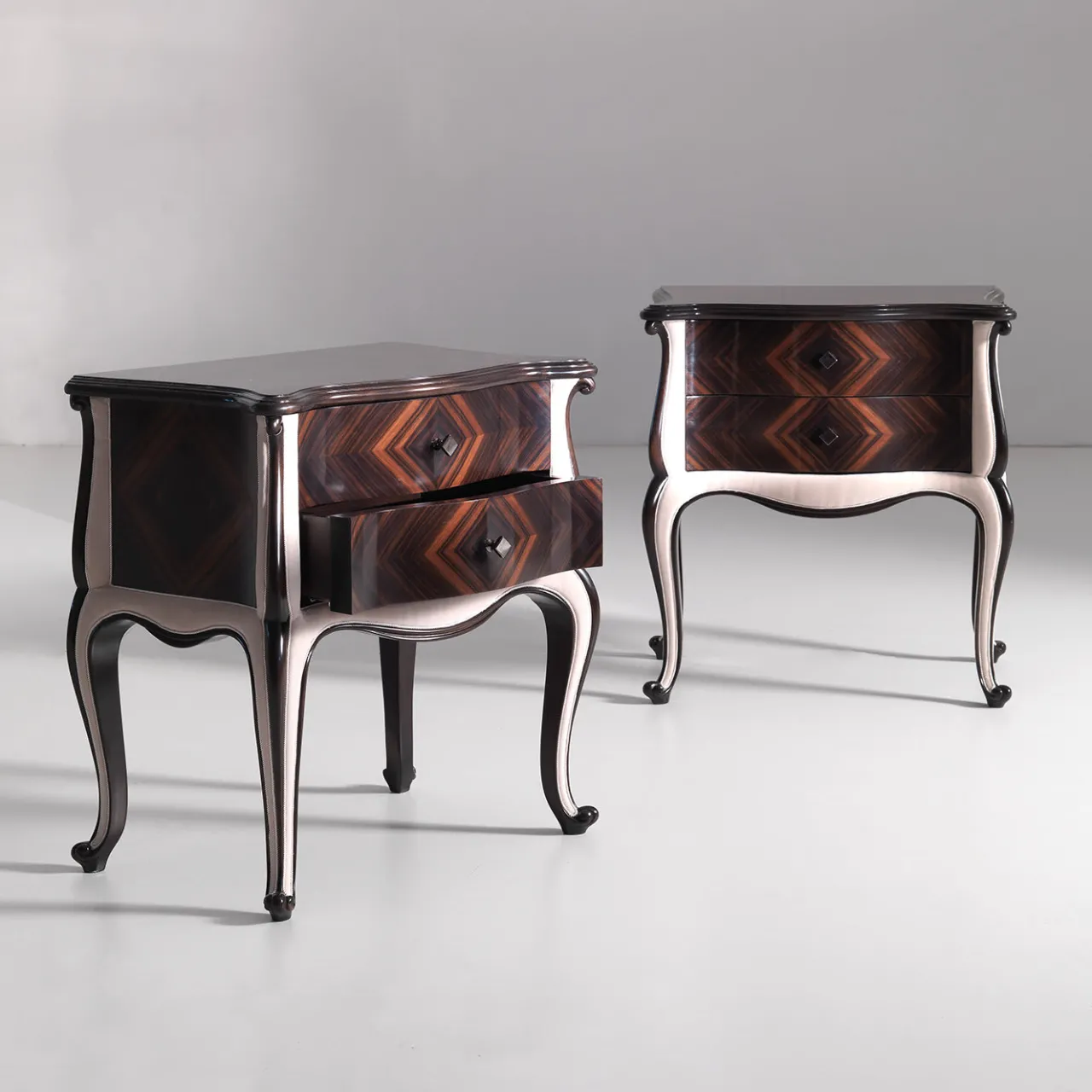 Annibale Colombo Nightstands<Ebony and Cherry Nightstand