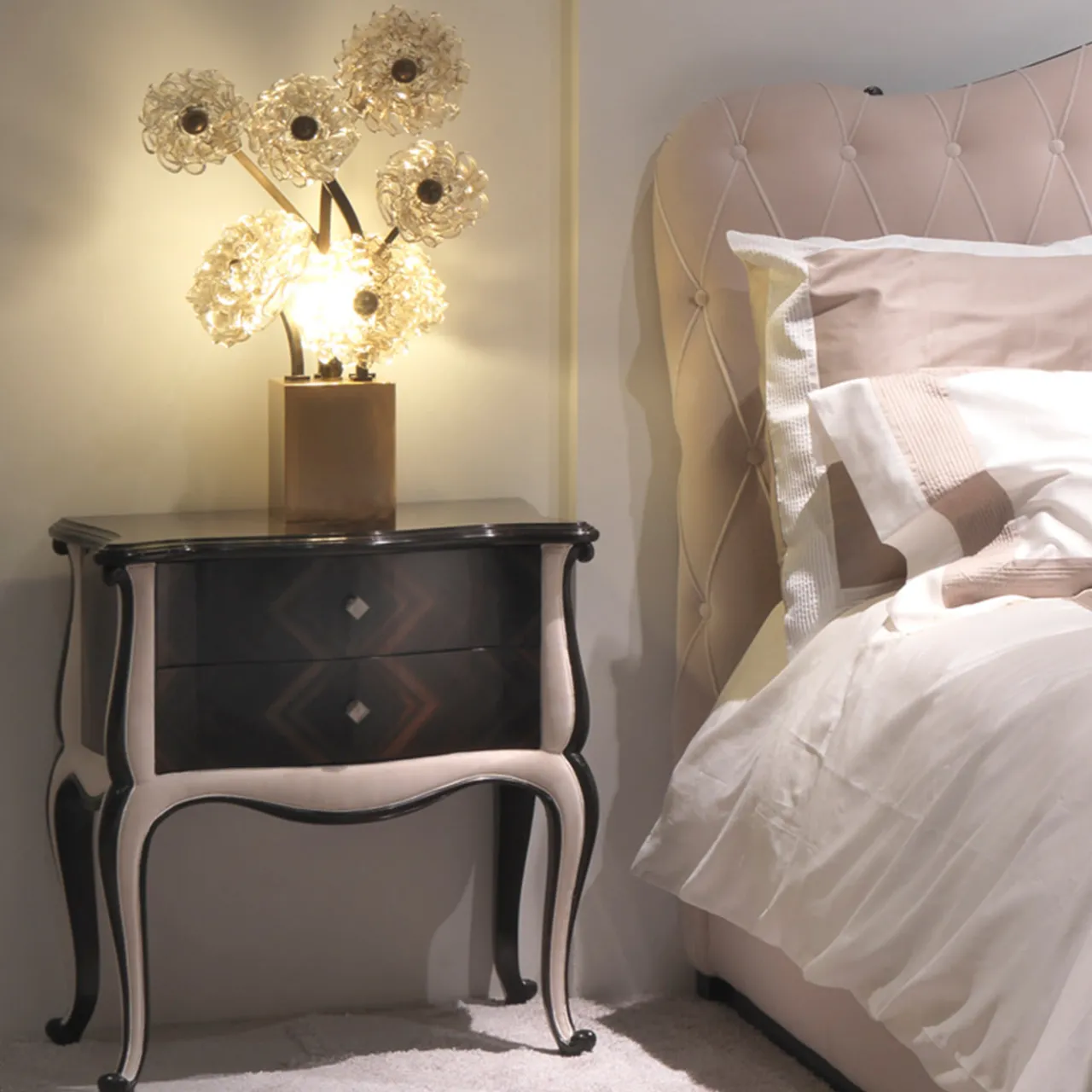 Annibale Colombo Nightstands<Ebony and Cherry Nightstand