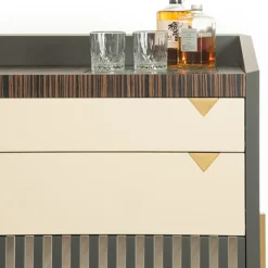 Lebanto Bar Cabinets<Ebony and Marble Bar Cabinet