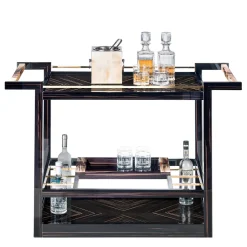 Arcahorn Serving Tables<Ebony Wood Bar Cart